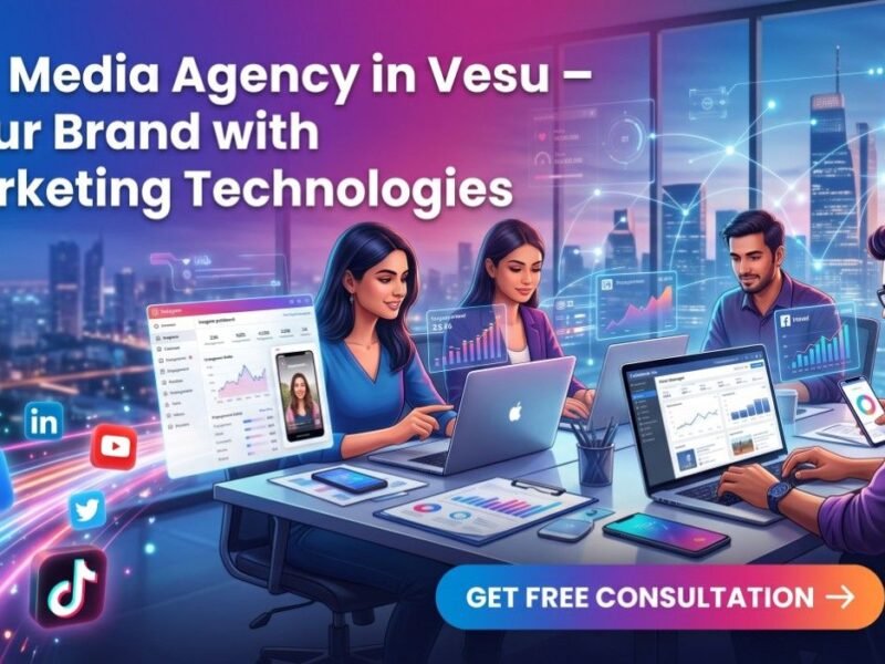 Social Media agency in Vesu, social media marketing service in Vesu, social media agency near Vesu