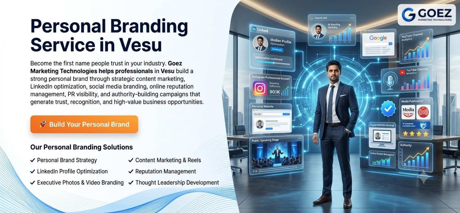 personal branding service in Vesu, best personal branding expert Vesu